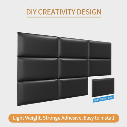 Twin Headboards, Self-Adhesive 3D Panels, Upholstered Wall Panels for Bedroom/Living Room (6 Pieces 9.84 in X 23.6 In)