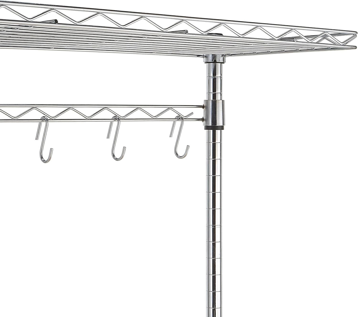 Kitchen Storage Baker'S Rack with Removable Wood Top, Chrome/Beige, 24"W X 59"H X 18"D