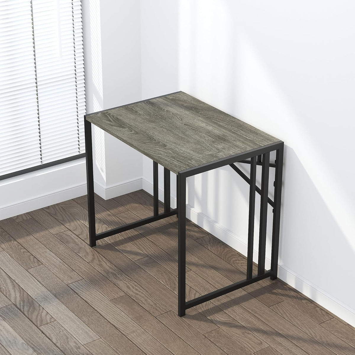 Folding Desk 40 Inch Writing Gaming Computer Camping Desk, No Assembly Required Home Office Table, Black