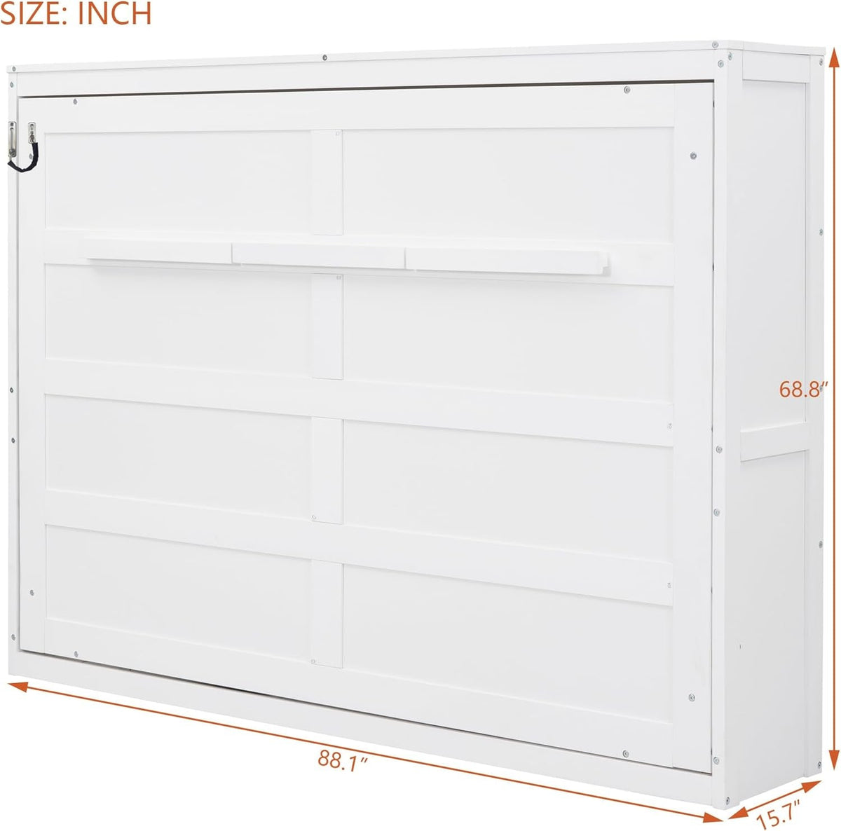 Modern Farmhouse Solid Wood Murphy Bed Chest/Space Saving/Wood Slat Support/Queen,White