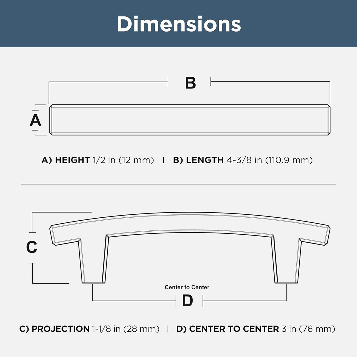 (10-Pack) – Brushed Nickel Cabinet Handles, 3 Inch Hole Center, Pulls for Drawers, Kitchen Cabinet Door, Dressers | Pierce