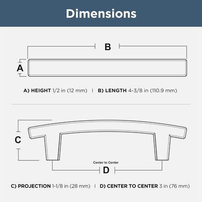 (10-Pack) – Brushed Nickel Cabinet Handles, 3 Inch Hole Center, Pulls for Drawers, Kitchen Cabinet Door, Dressers | Pierce