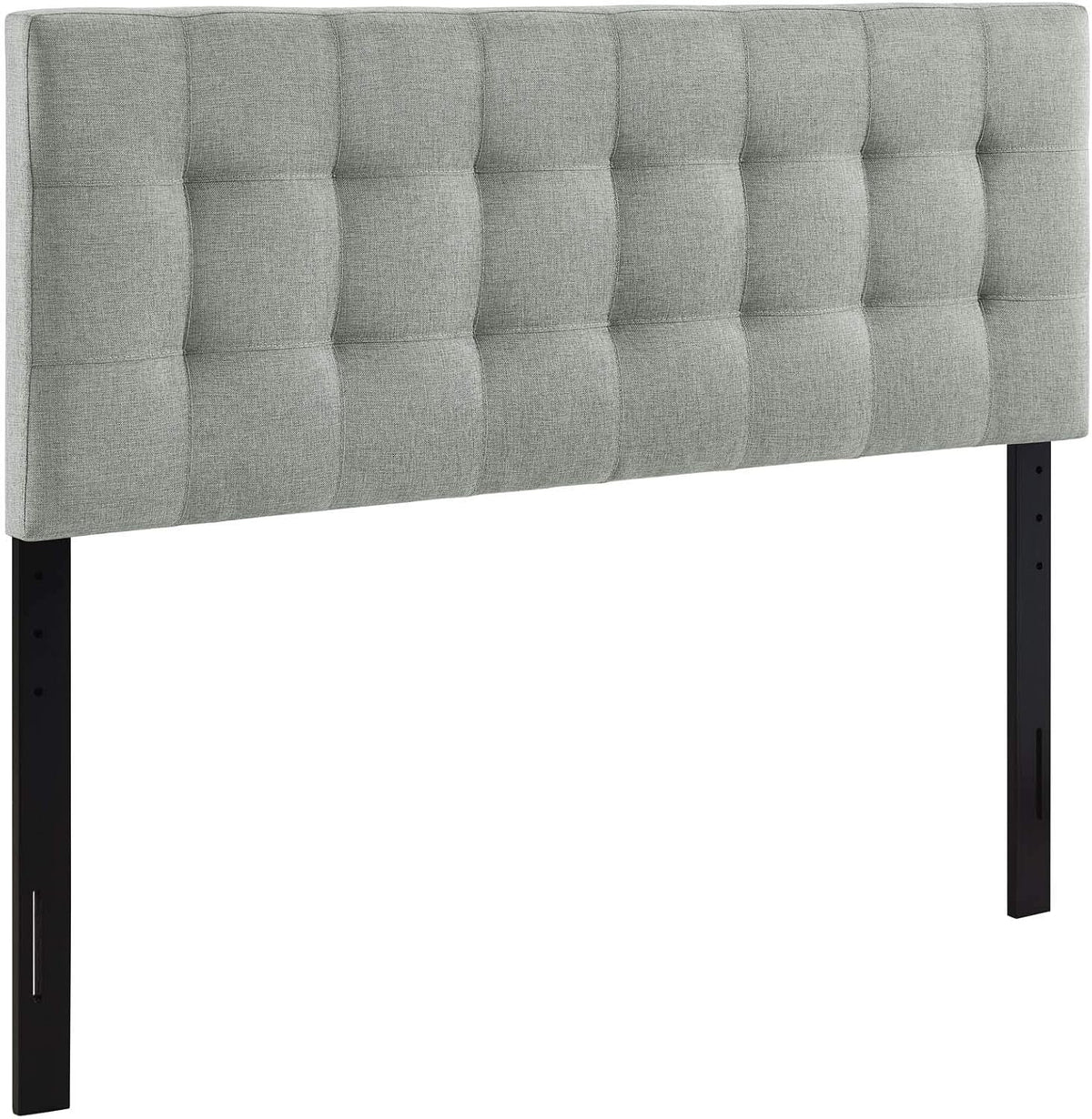 AMZ-5041 Lily Tufted Linen Fabric Upholstered Queen Headboard in Gray