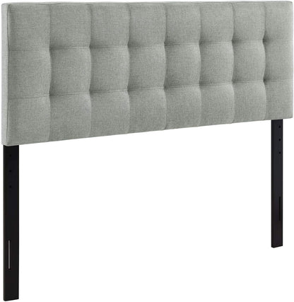 AMZ-5041 Lily Tufted Linen Fabric Upholstered Queen Headboard in Gray