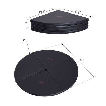 Pole Dance Mat, 2"T x 5'W Folding Pole Crash Mat for Home, Lightweight and Foldable, Black