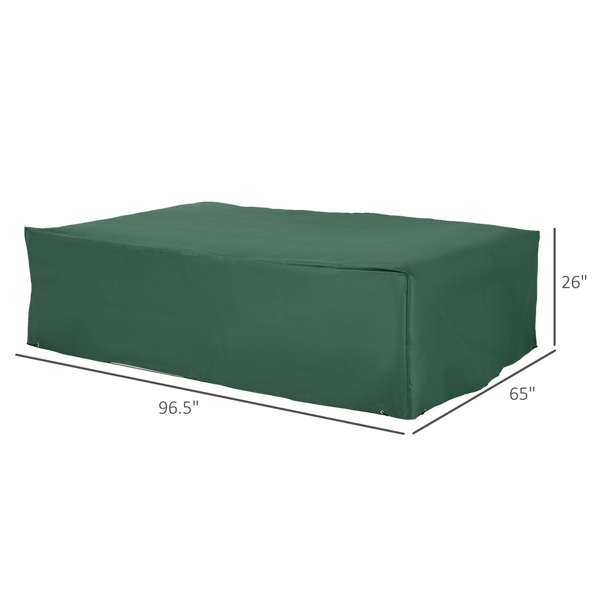 97" x 65" x 26" Heavy Duty Outdoor Sectional Sofa Cover, Waterproof Patio Furniture Cover for Weather Protection, Dark Green
