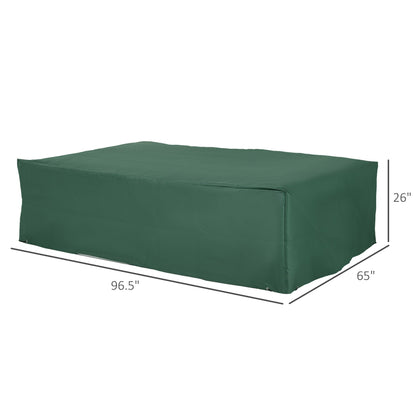 97" x 65" x 26" Heavy Duty Outdoor Sectional Sofa Cover, Waterproof Patio Furniture Cover for Weather Protection, Dark Green