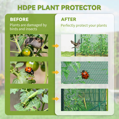 Crop Cage, 6' x 3' x 5' Large Plant Protection Tent with Zippered Door, Outdoor Garden Cage, Green