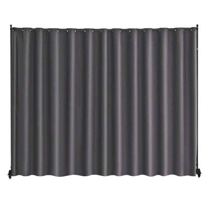 Room Divider, Portable Panel Room Divider with Wheels Curtain Divider Stand, Freestanding Room Divider Privacy Screen for Office, Bedroom, Dining Room, Study, Gray