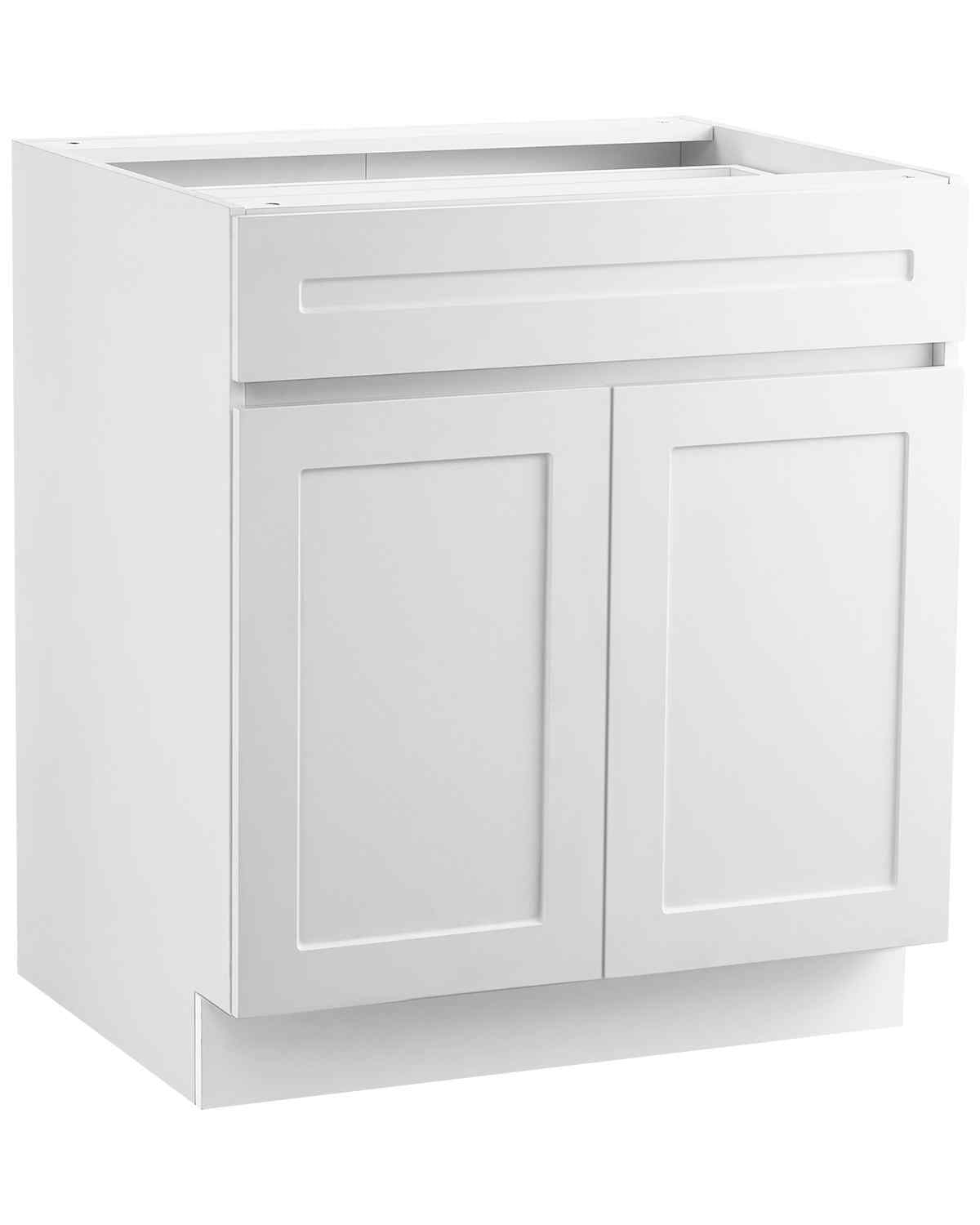White Shaker Base Cabinet with Drawer, 36-Inch Unassembled Drawer Base Cabinet, 36" W x 24" D x 34.5" H Ready to Assemble Cabinet with Soft-Close Doors and Adjustable Shelf, for Home Office