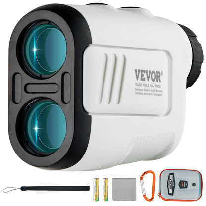 Golf Rangefinder, 650 Yards Laser Golfing Hunting Range Finder, 6X Magnification Distance Measuring, Golfing Accessory with High-Precision Flag Lock, Slope Switch, Continuous Scan, and Batteries