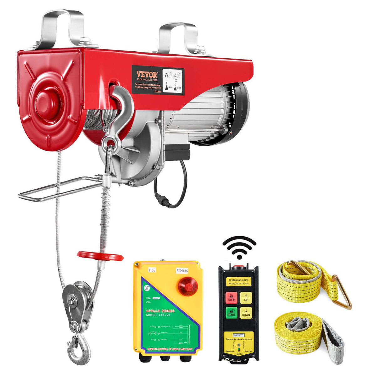 2200 lbs Wireless Attic Lift, 1600W 110V Electric Hoist with Wireless Remote Control, 40ft Single Cable Lifting Height & High-quality Motor, for Garage Warehouse Factory