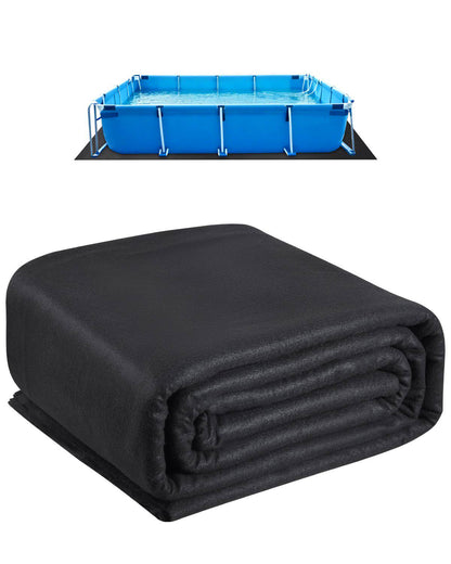 Rectangle Pool Liner Pad, 16 x 32 ft Pool Liner Pad for Above Ground Swimming Pools, Extra-Thick Pool Mat, Prevents Punctures, Recycled Geotextile Material Underlayment Pad, Extend Liner Life