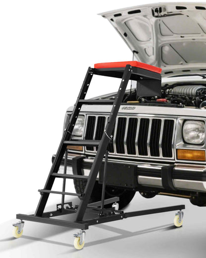 Automotive Top Creeper, with Adjustable Height 48" to 76", 400 LBS Capacity High Creeper, 4 Swivel Caster Wheels, Heavy Duty Creeper for Auto Repair and Maintenance