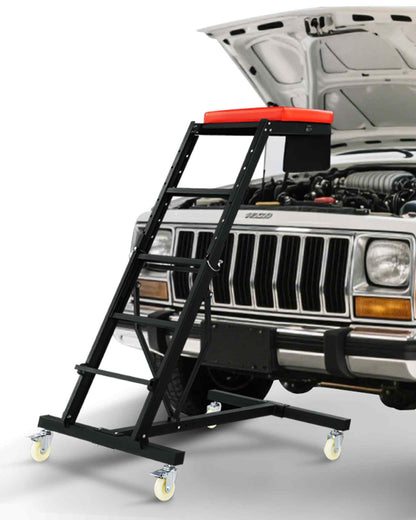 Top Automotive Creeper, Engine Creeper with Adjustable Height 45.7" to 66.3", 400 LBS Capacity High Creeper, 4 Swivel Caster Wheels, Heavy Duty  Creeper for Auto Repair and Maintenance