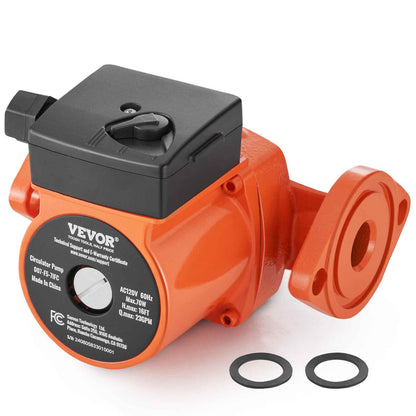 007-F5-7IFC Hot Water Recirculating Pump, 110V, 70W 23 GPM Hot Water Circulation Pump, 1" NPT Flange 3-Speed Circulator Pump, Quiet Operation Circulator Pump for Home Water Heater System