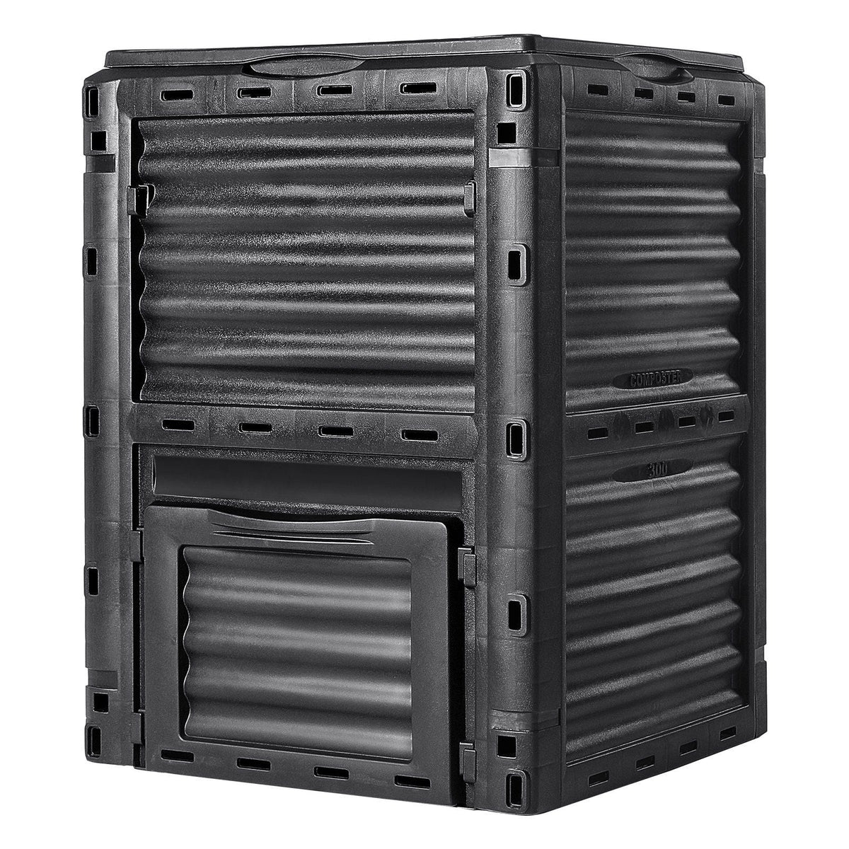 Garden Compost Bin 80 Gal, BPA Free Composter, Large Capacity Outdoor Composting Bin with Top Lid and Bottom Door, Easy Assembling, Lightweight, Fast Creation of Fertile Soil