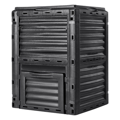 Garden Compost Bin 80 Gal, BPA Free Composter, Large Capacity Outdoor Composting Bin with Top Lid and Bottom Door, Easy Assembling, Lightweight, Fast Creation of Fertile Soil