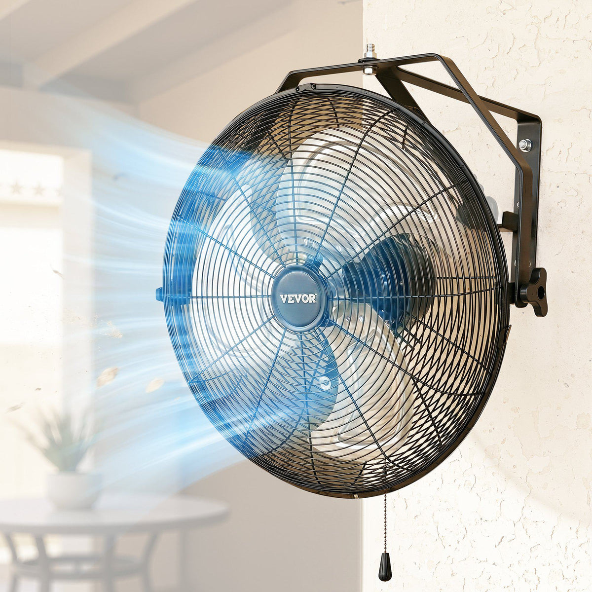 18 Inch Industrial Wall Mount Fan, High Velocity 4000 CFM Indoor Fan with 3 Speeds,  Powerful Motor Garage Wall Fan with Aluminum Blades for Workshop, Warehouse, Greenhouse, Commercial