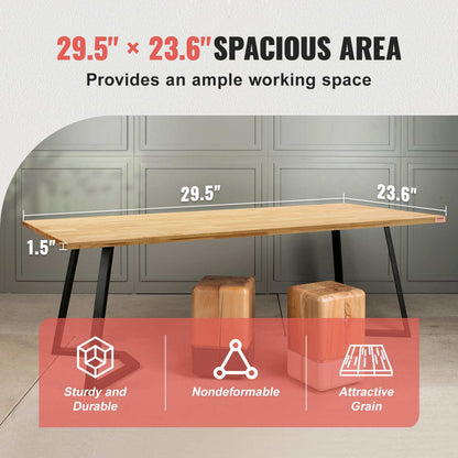 Wood Table Top, Holds up to 330 lb, 29.5" x 23.6" x 1.5" Rectangular Countertop for Height Adjustable Electric Standing Desk Frame, Universal Solid One-Piece Maple Desktop for Office & Home Desk