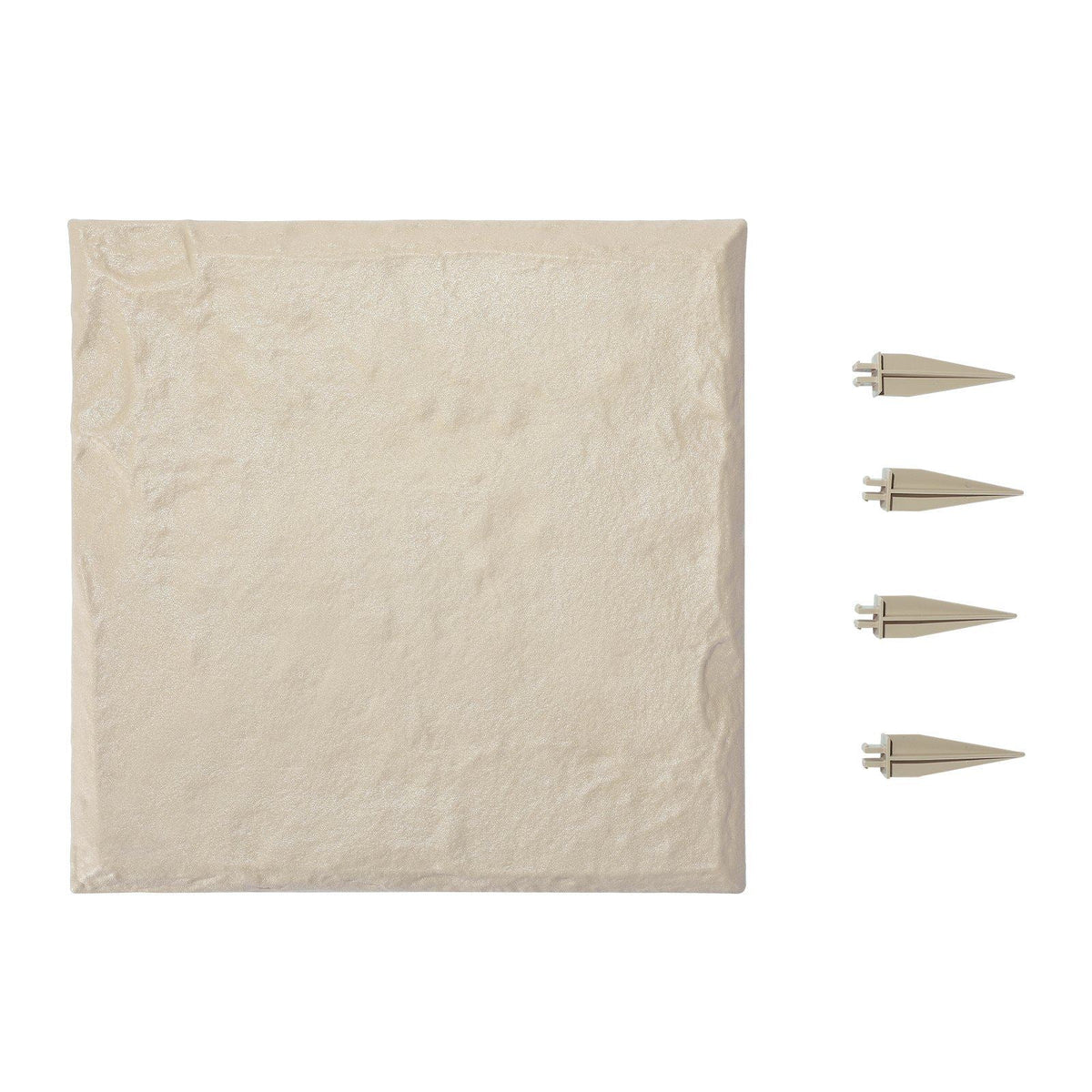 Garden Stepping Stones, 4Pcs 15.5 x 15.5 in, Decorative Stepping Stones with Stakes, Weather-Resistant Plastic Pathway Pavers, Smooth Surface, Outdoor Walkway for Lawn Patio Landscape, Beige