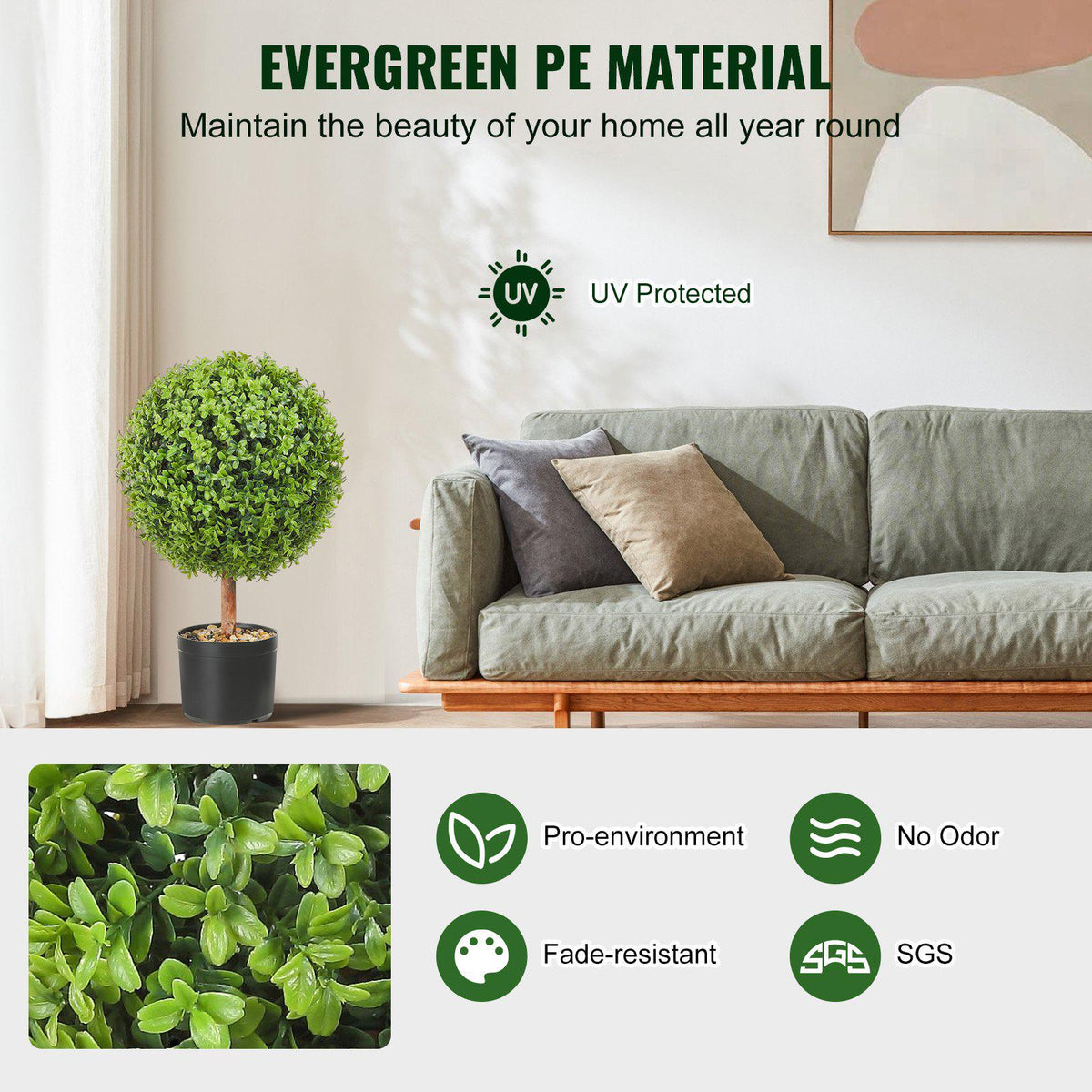 2x Artificial Boxwood Ball Ø40,6cm Garden Deco Boxwood in Flowerpot Ball Artificial Boxwood Ball Artificial Plant made of PE, Wood, PP incl. 4 pcs. Decorative butterflies and 10 pcs. Replacement