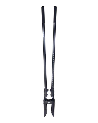 Post Hole Digger, Heavy Duty Post Hole Digger with Carbon Steel Handle, Manual Hole Digger with Scale Markings and Metal Blade, Post Hole Digger Tool for Digging Gardening Outdoors, 57.5-Inch