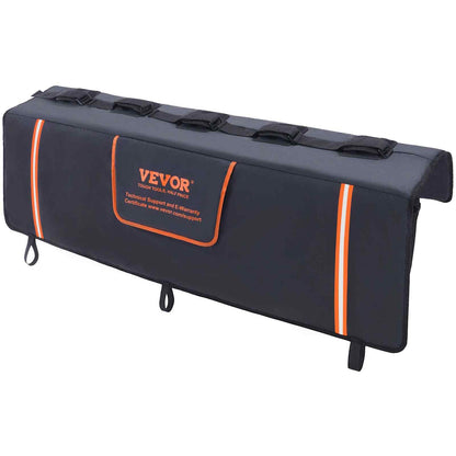 Tailgate Bike Pad, 53" Truck Tailgate Pad Carry 5 Mountain Bikes, Upgraded Grooves Tailgate Protection Pad with Reflective Strips and Tool Pockets, with Camera Opening for Mid-Size Pickup Trucks