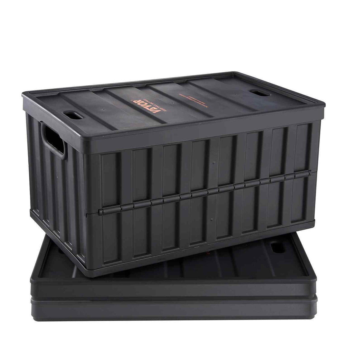 Collapsible Storage Bins with Lids, 65L 3 Packs, Folding Plastic Stackable Utility Crates with Handles, Large Heavy Duty Containers for Clothes, Toys, Books, Snack, Shoes, and Grocery Organizing