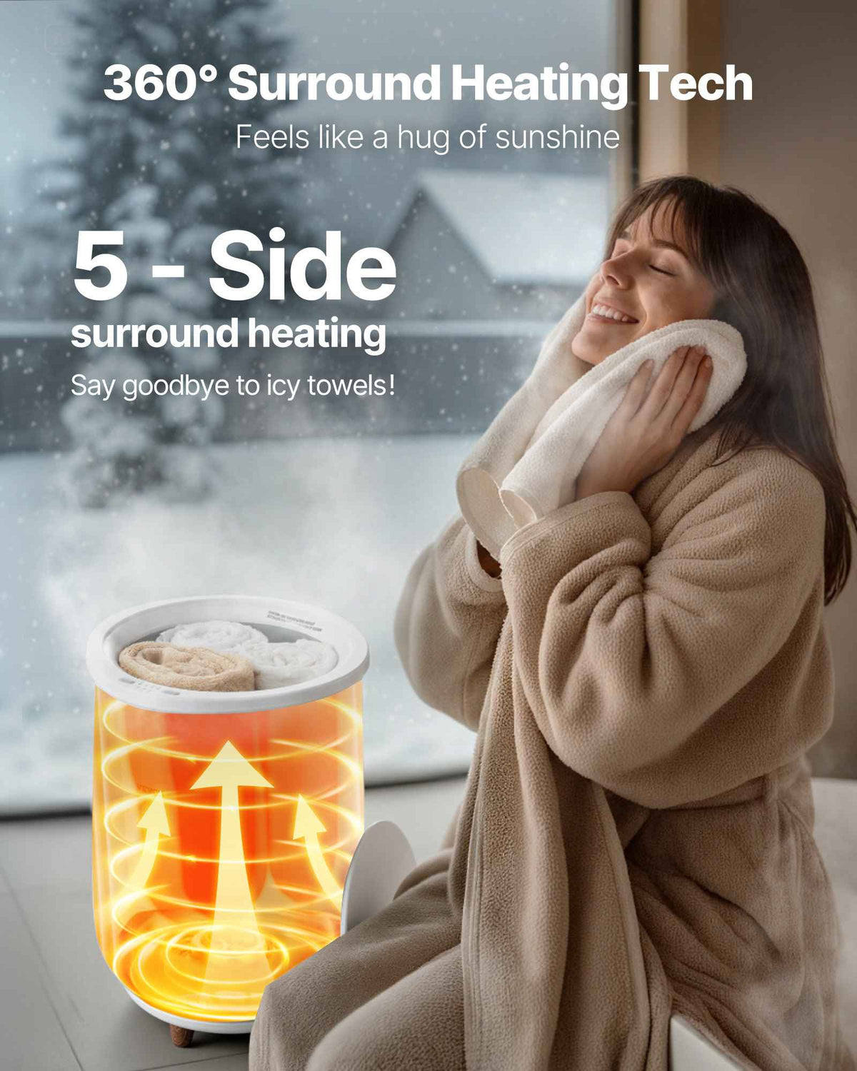 Towel Warmers for Bathroom, Towel Warmer Bucket Auto Shut Off for Spa  Fits up to 3 Oversized Bath Towels, Blankets, Clothes, Bathrobes, PJ's and More