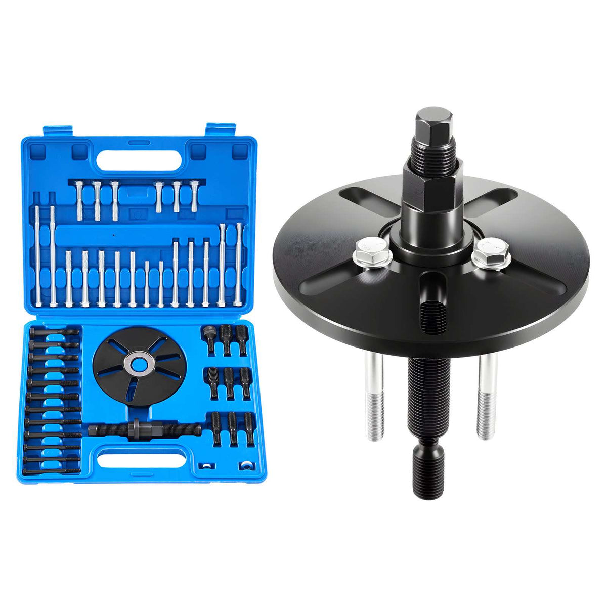 Harmonic Balancer Puller Removal & Install Tool Kit, All-Steel Harmonic Balancer Installer Set Tool Kit for Removing and Installing of Balancers, Flywheels, Crankshaft Pulleys, Steering Wheels