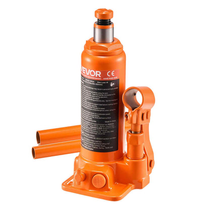 Hydraulic Bottle Jack, 4 Ton (8818.4 lbs) Capacity, 7.3-13.8 Inch Lifting Range, Heavy Duty Welded Bottle Jack for Car, SUV, Pickup, Auto Repair, House Lift and Agricultural Equipment, Orange