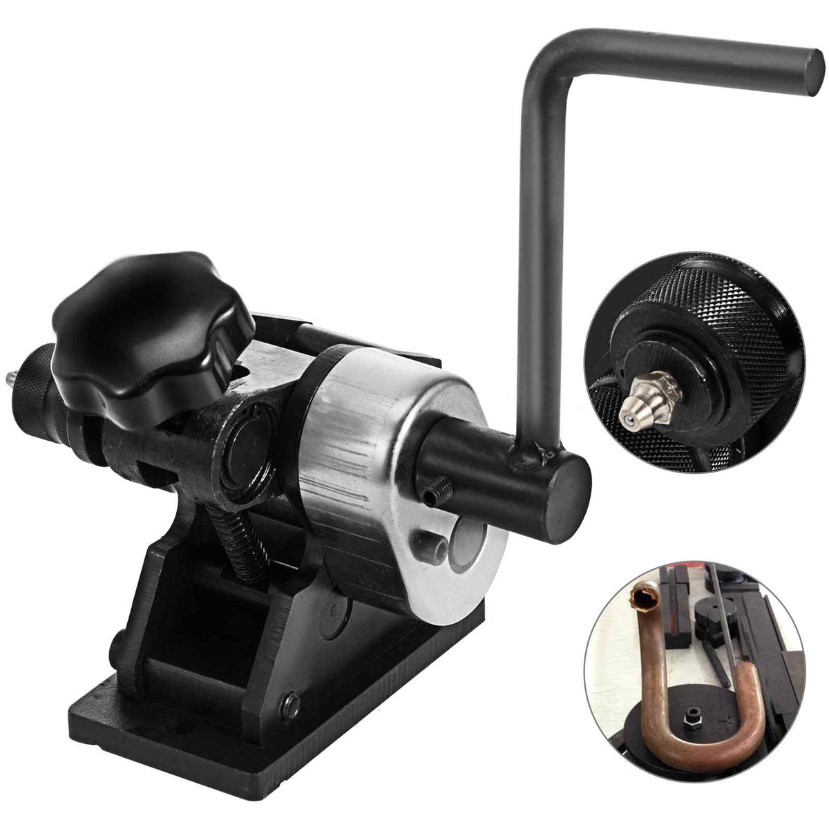 Manual Plate Steel Ring Bender 13-1/2inch Single Pinch Portable Hand Crank Ring Handle Rolling 3inch And Larger Circular Rings