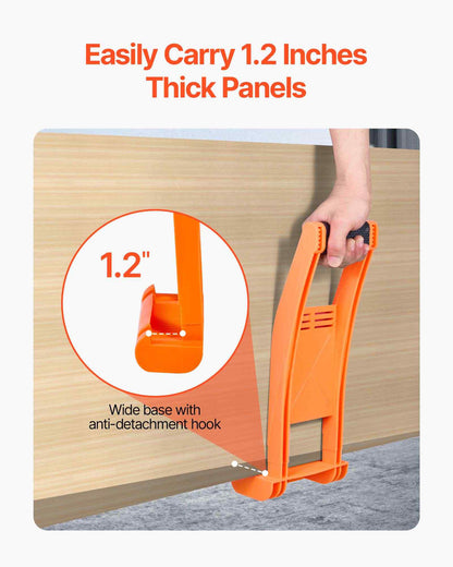 Drywall Carrier, 2 Pack Plywood Carriers Handles, ABS Plastic Panel Carrier Tool with 176 lbs Load Bearing, Lift and Carry Panel Mover for Plywood, Drywall, Particleboard, Tempered Glass