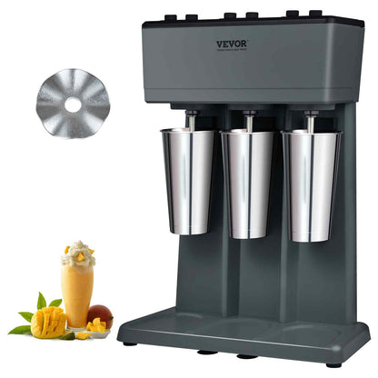 Milkshake Machine, 375W x 3 Milkshake Maker Mixer, Triple Head Drink Mixer Blender Machine, 3-Speed Milkshake Blender with 3 x 820ml Stainless Steel Cup for Commercial