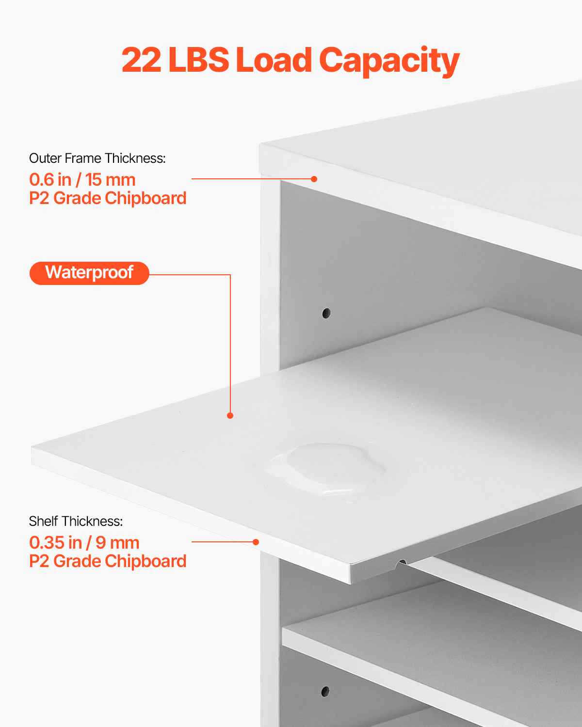 Literature Organizer, 36 Compartments Office Mailbox with Adjustable Shelves, Wooden Mailbox Sorter Medium Density Fiberboard Office Home Classroom Storage for Files, Documents, Papers, White
