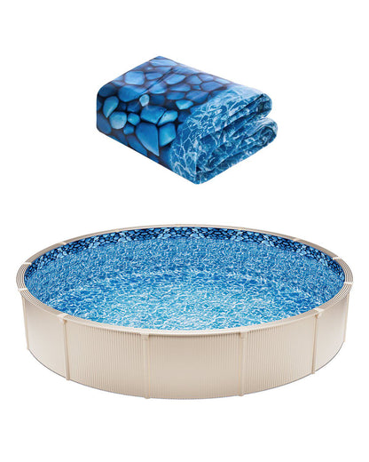 24-ft Round Above Ground Pool Liner, Unibead Pool Liners, Standard Gauge, 52inch Wall Height, Designed for Steel Sided Above-Ground Swimming Pools