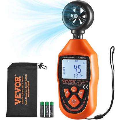 Portable Anemometer, Temperature Range 14℉-113℉, Equipped with LED Backlit Display, Captures Wind Speed, Temperature, Air Volume, and Chill Factor, Ideal for Boating, Kite Surfing, Drone Pilo