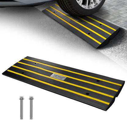 Curb Ramp, 2.6" Rise Rubber Driveway Ramps, Heavy Duty 33069 lbs Weight Capacity Threshold Ramp, Curbside Bridge Ramps for Loading Dock Garage Sidewalk, Expandable Full Ramp Set