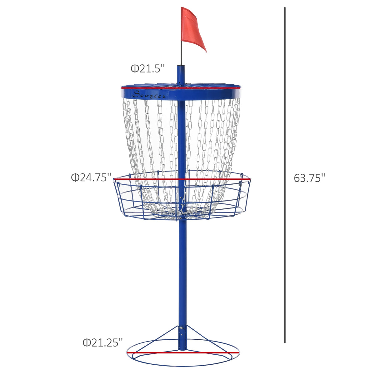 Portable Disc Golf Basket Target with 24-Chain, Travel Bag, Dark Blue