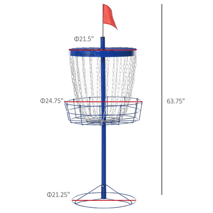 Portable Disc Golf Basket Target with 24-Chain, Travel Bag, Dark Blue